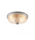 Watson 2 Light E27 Flush Ceiling Lamp IP44 Satin Nickel Prismatic Glass-5