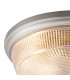 Watson 2 Light E27 Flush Ceiling Lamp IP44 Satin Nickel Prismatic Glass-6