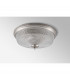 Watson 2 Light E27 Flush Ceiling Lamp IP44 Satin Nickel Prismatic Glass-10