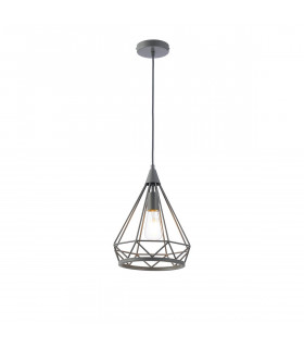 York Small Diamond Ceiling Pendant E27 Matt Grey-1