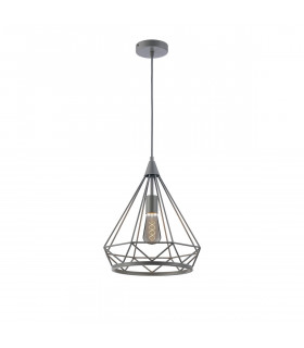 York Large Diamond Ceiling Pendant E27 Matt Grey-1