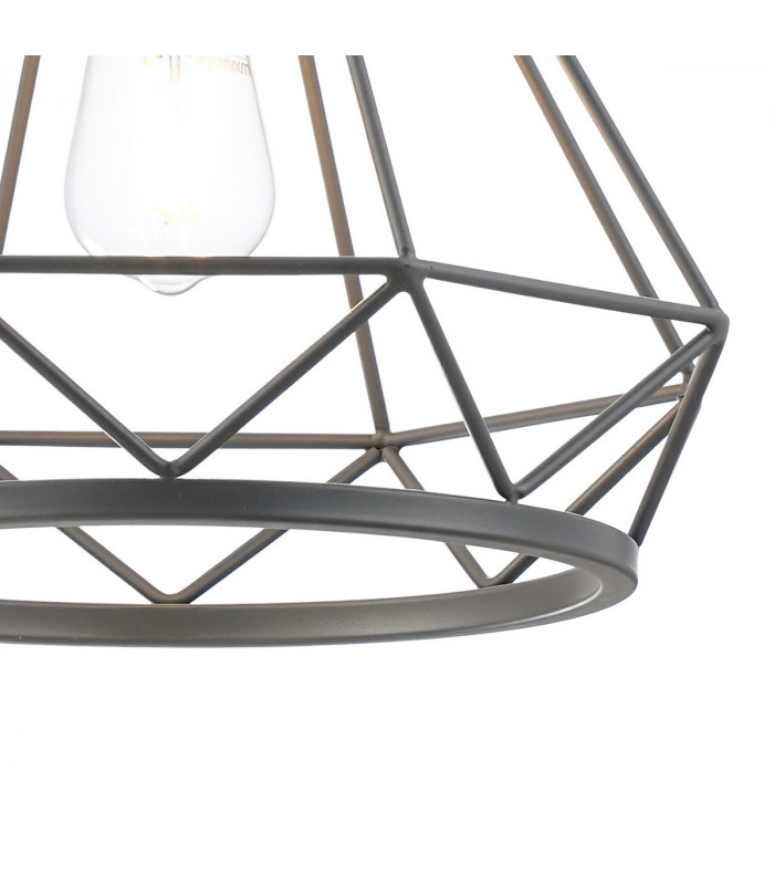 York Large Diamond Ceiling Pendant E27 Matt Grey-9