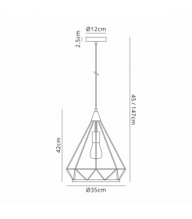 York Large Diamond Ceiling Pendant E27 Gold-2
