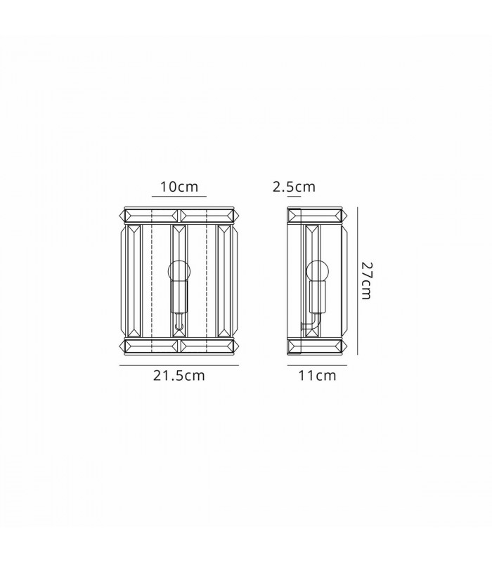 Vestal Square Wall Lamp E14 Polished Nickel-2