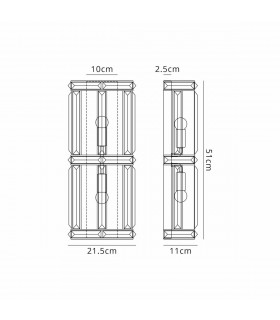 Vestal Rectangular Wall Lamp 2 Light E14 Polished Nickel-2