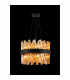Lysander 10 Light G9 Ceiling Pendant Round Satin Black Amber-3