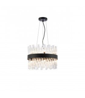 Lysander 10 Light G9 Ceiling Pendant Round Satin Black Clear-1