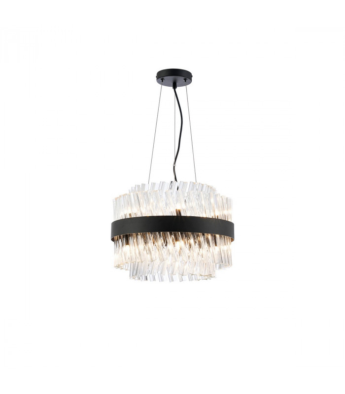 Lysander 10 Light G9 Ceiling Pendant Round Satin Black Clear-5