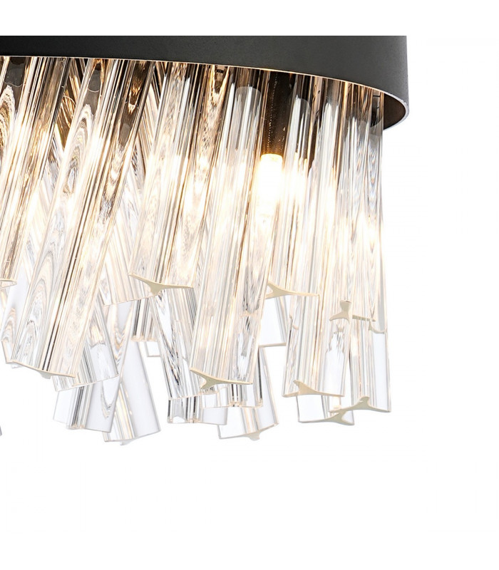 Lysander 10 Light G9 Ceiling Pendant Round Satin Black Clear-9
