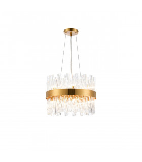 Lysander 10 Light G9 Ceiling Pendant Round Brass Clear-1