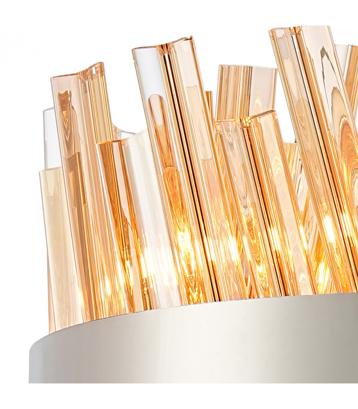 Lysander 10 Light G9 Ceiling Pendant Round Polished Nickel Amber-8