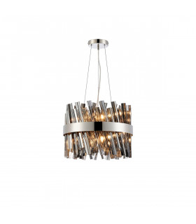 Lysander 10 Light G9 Ceiling Pendant Round Polished Nickel Smoke-1