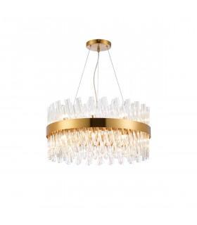 Lysander 18 Light G9 Ceiling Pendant Round Brass Clear Item Weight: 16.81kg-1