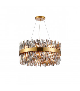 Lysander 18 Light G9 Ceiling Pendant Round Brass Smoke Item Weight: 16.81kg-1