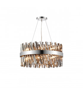 Lysander 18 Light G9 Ceiling Pendant Round Polished Nickel Smoke Item Weight: 16.81kg-1