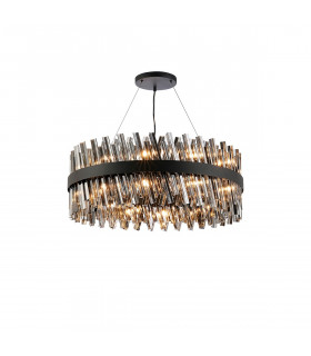 Lysander 24 Light G9 Ceiling Pendant Round Satin Black Smoke Item Weight: 23.13kg-1