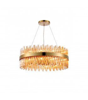 Lysander 24 Light G9 Ceiling Pendant Round Brass Amber Item Weight: 23.13kg-1