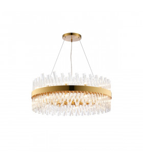 Lysander 24 Light G9 Ceiling Pendant Round Brass Clear Item Weight: 23.13kg-1