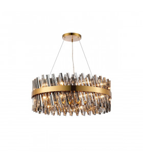 Lysander 24 Light G9 Ceiling Pendant Round Brass Smoke Item Weight: 23.13kg-1