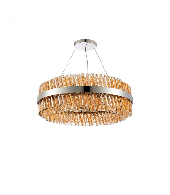 Lysander 24 Light G9 Ceiling Pendant Round Polished Nickel Amber Item Weight: 23.13kg-6