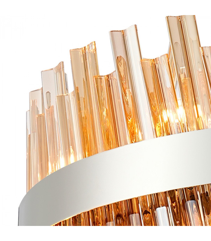 Lysander 24 Light G9 Ceiling Pendant Round Polished Nickel Amber Item Weight: 23.13kg-8