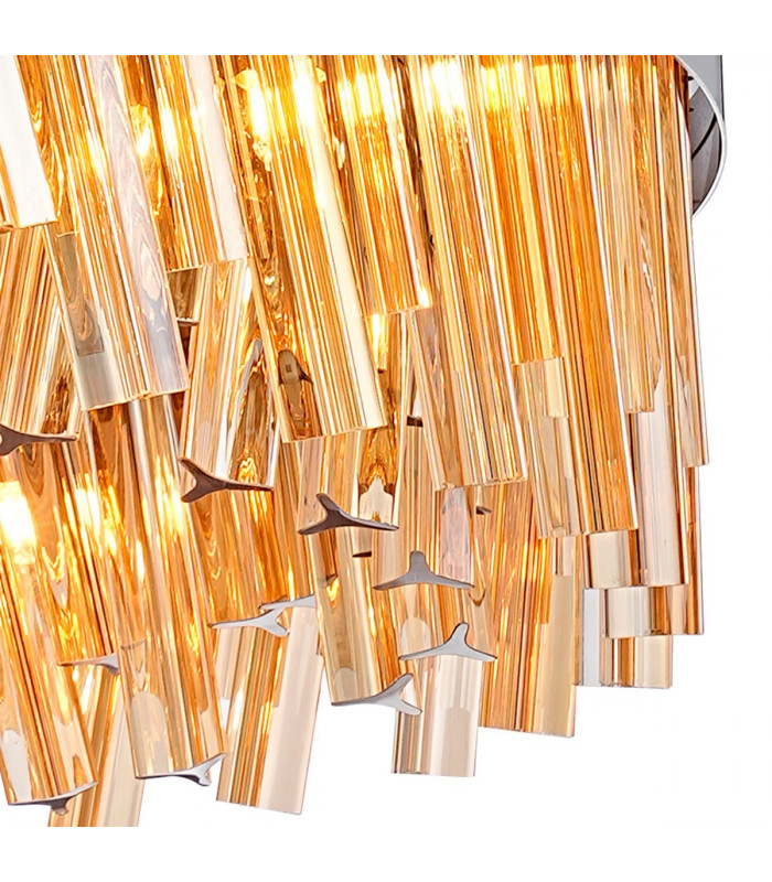 Lysander 24 Light G9 Ceiling Pendant Round Polished Nickel Amber Item Weight: 23.13kg-9