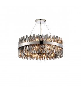 Lysander 24 Light G9 Ceiling Pendant Round Polished Nickel Smoke Item Weight: 23.13kg-1