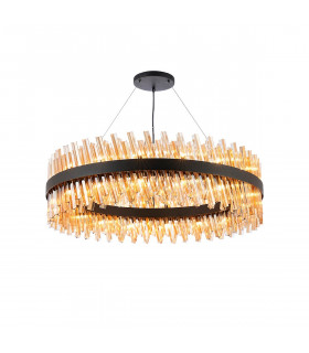 Lysander 32 Light G9 Ceiling Pendant Round Satin Black Amber Item Weight: 29.51kg-1