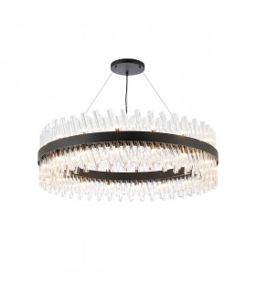 Lysander 32 Light G9 Ceiling Pendant Round Satin Black Clear Item Weight: 29.51kg-1