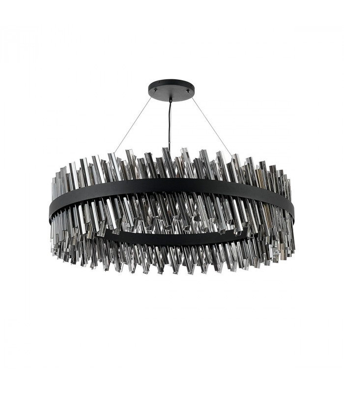 Lysander 32 Light G9 Ceiling Pendant Round Satin Black Smoke Item Weight: 29.51kg-4