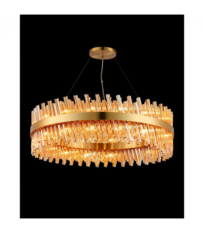 Lysander 32 Light G9 Ceiling Pendant Round Brass Amber Item Weight: 29.51kg-3