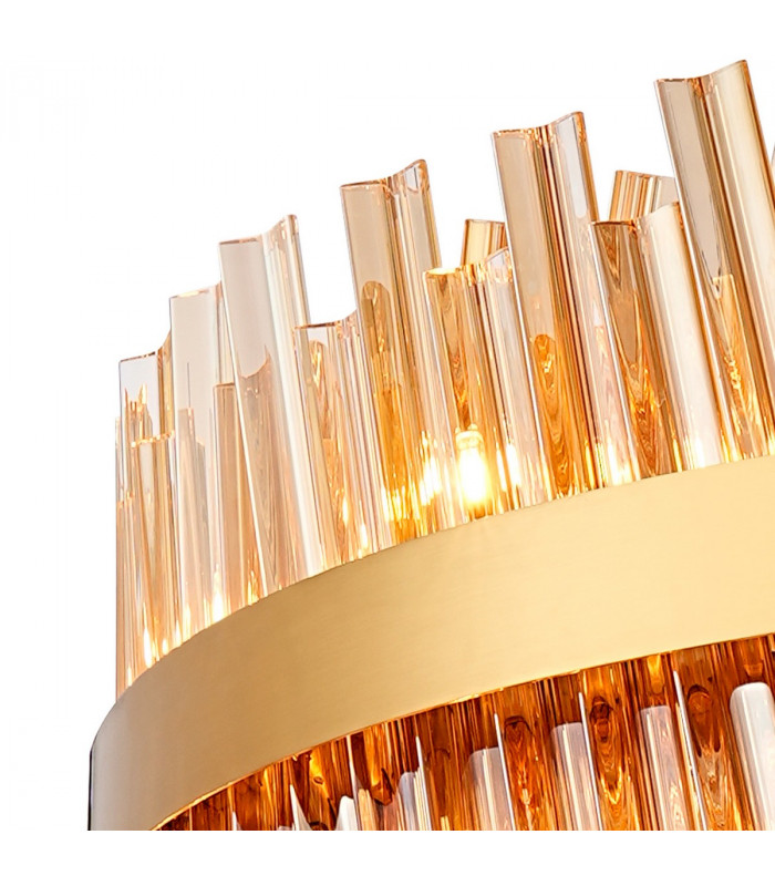 Lysander 32 Light G9 Ceiling Pendant Round Brass Amber Item Weight: 29.51kg-8