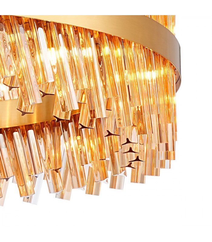 Lysander 32 Light G9 Ceiling Pendant Round Brass Amber Item Weight: 29.51kg-10