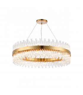 Lysander 32 Light G9 Ceiling Pendant Round Brass Clear Item Weight: 29.51kg-1