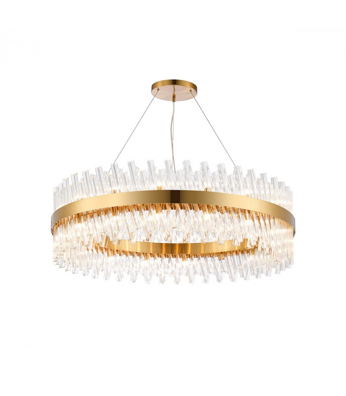 Lysander 32 Light G9 Ceiling Pendant Round Brass Clear Item Weight: 29.51kg-1