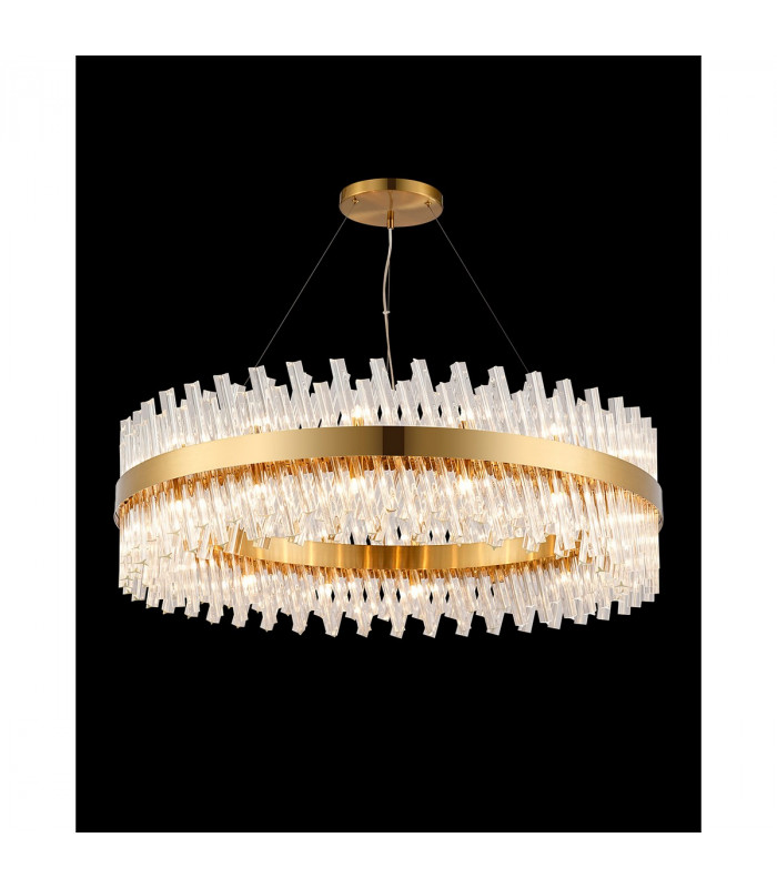 Lysander 32 Light G9 Ceiling Pendant Round Brass Clear Item Weight: 29.51kg-3