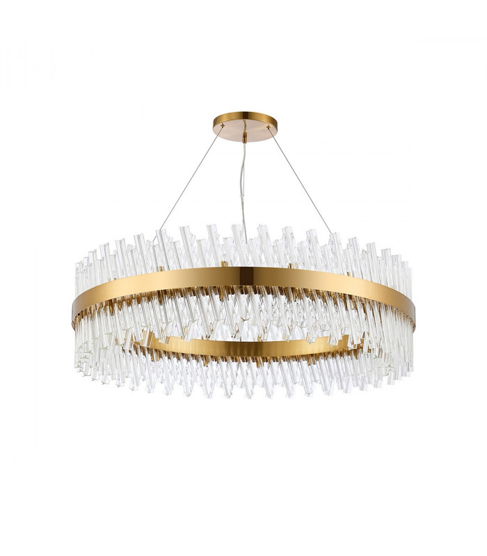 Lysander 32 Light G9 Ceiling Pendant Round Brass Clear Item Weight: 29.51kg-4
