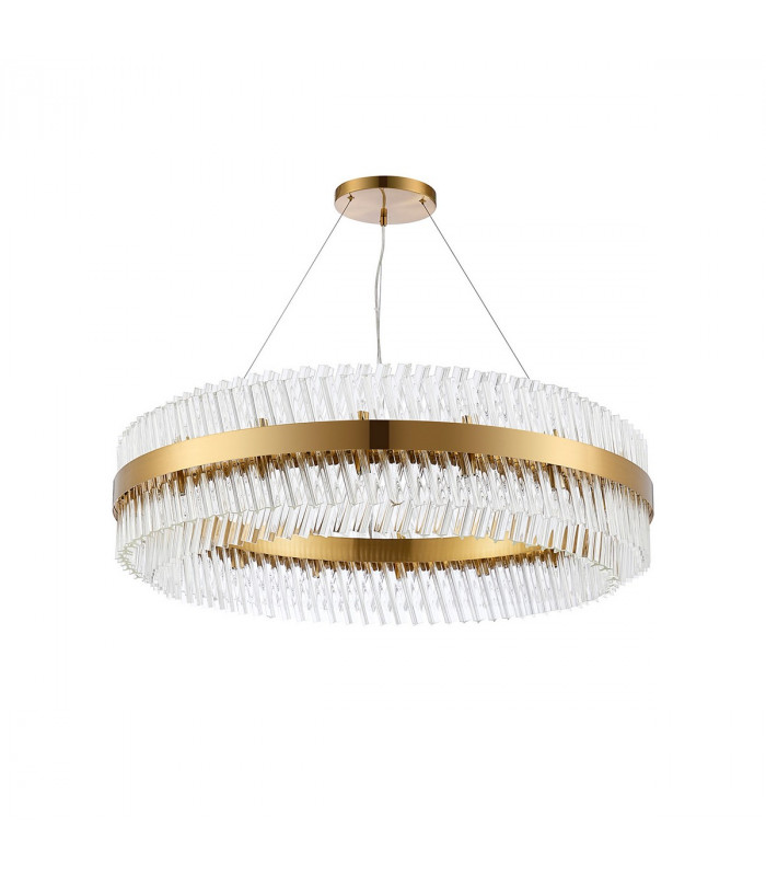 Lysander 32 Light G9 Ceiling Pendant Round Brass Clear Item Weight: 29.51kg-6