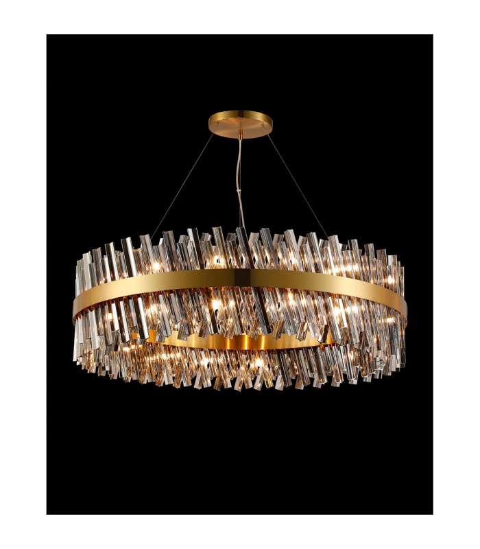 Lysander 32 Light G9 Ceiling Pendant Round Brass Smoke Item Weight: 29.51kg-3