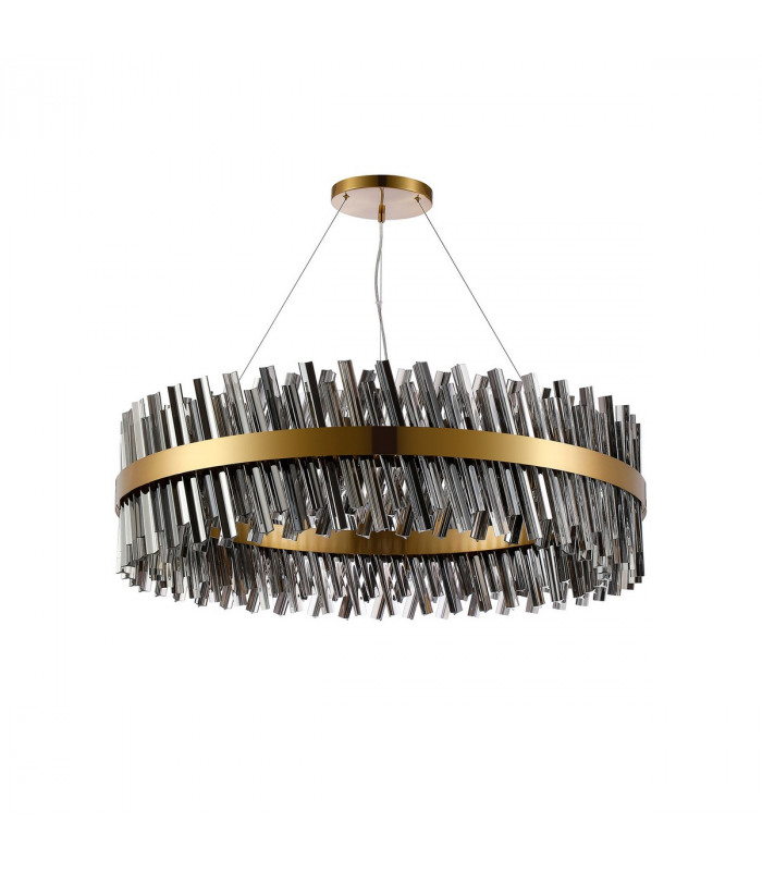 Lysander 32 Light G9 Ceiling Pendant Round Brass Smoke Item Weight: 29.51kg-4