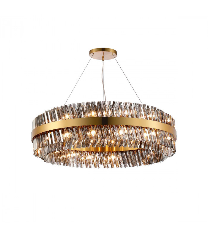 Lysander 32 Light G9 Ceiling Pendant Round Brass Smoke Item Weight: 29.51kg-5