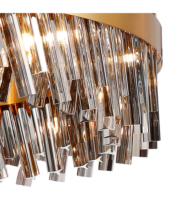 Lysander 32 Light G9 Ceiling Pendant Round Brass Smoke Item Weight: 29.51kg-10