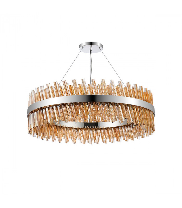 Lysander 32 Light G9 Ceiling Pendant Round Polished Nickel Amber Item Weight: 29.51kg-4