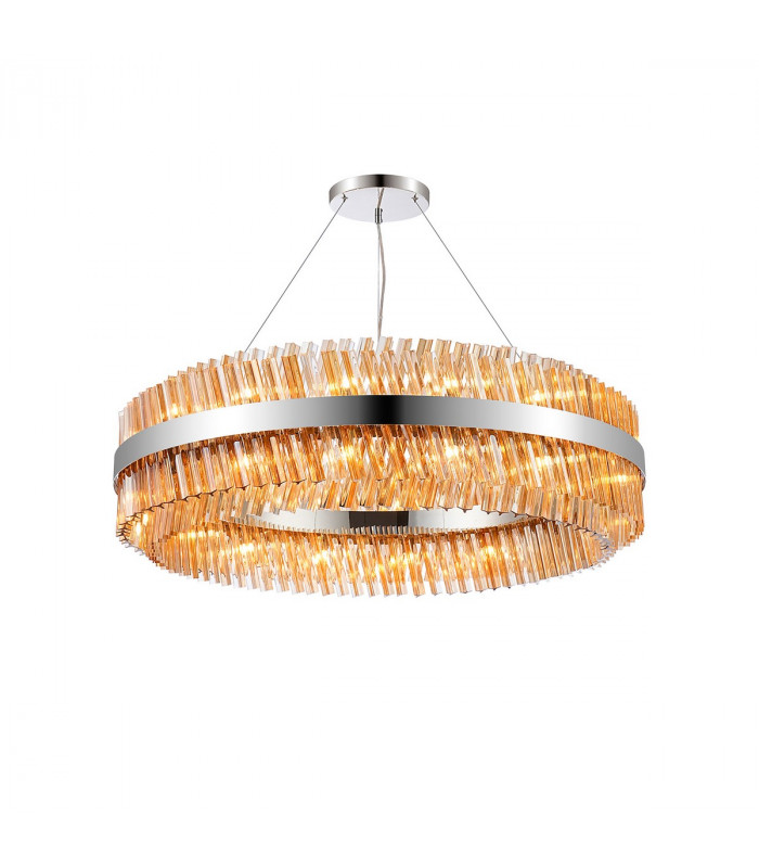 Lysander 32 Light G9 Ceiling Pendant Round Polished Nickel Amber Item Weight: 29.51kg-5