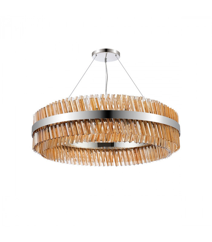 Lysander 32 Light G9 Ceiling Pendant Round Polished Nickel Amber Item Weight: 29.51kg-6