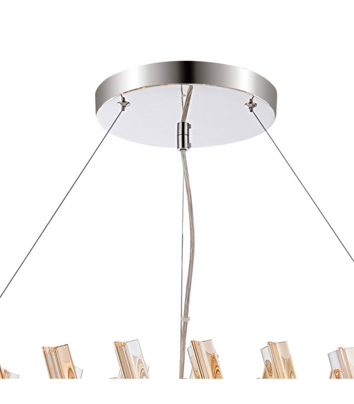 Lysander 32 Light G9 Ceiling Pendant Round Polished Nickel Amber Item Weight: 29.51kg-7