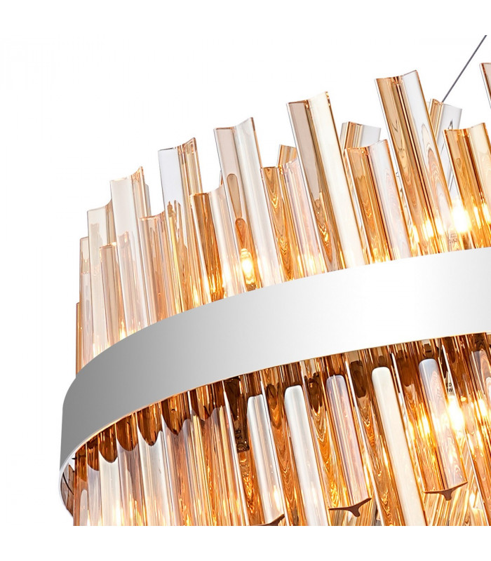 Lysander 32 Light G9 Ceiling Pendant Round Polished Nickel Amber Item Weight: 29.51kg-8