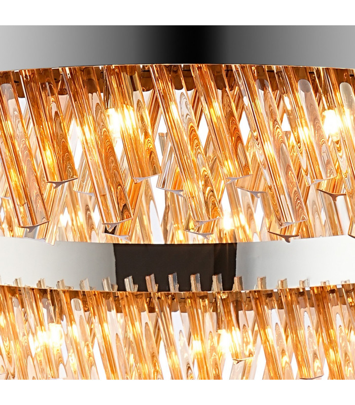Lysander 32 Light G9 Ceiling Pendant Round Polished Nickel Amber Item Weight: 29.51kg-9