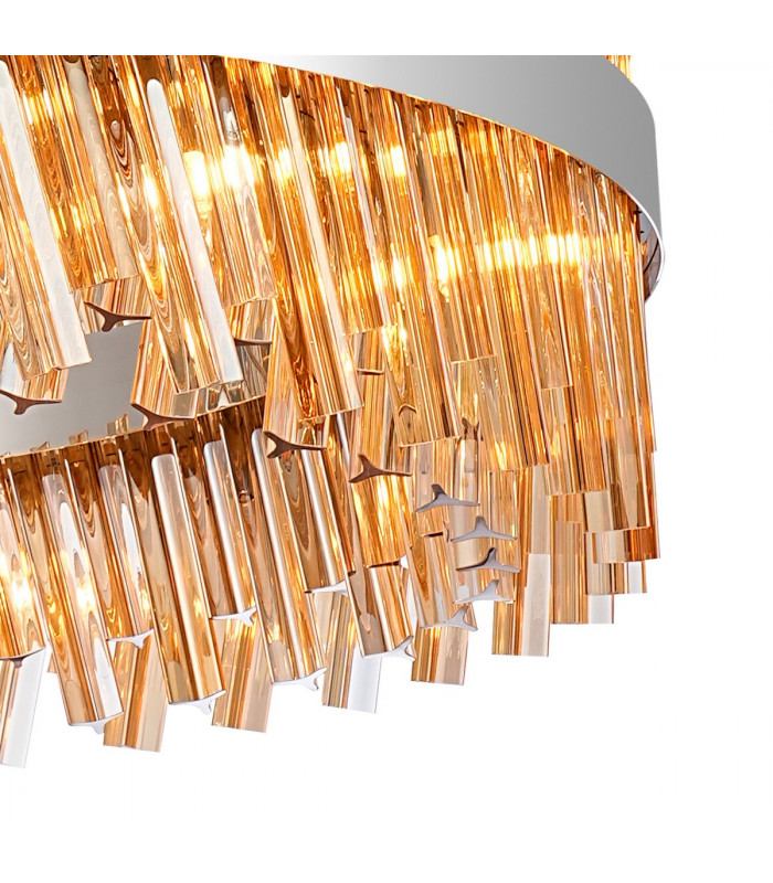 Lysander 32 Light G9 Ceiling Pendant Round Polished Nickel Amber Item Weight: 29.51kg-10