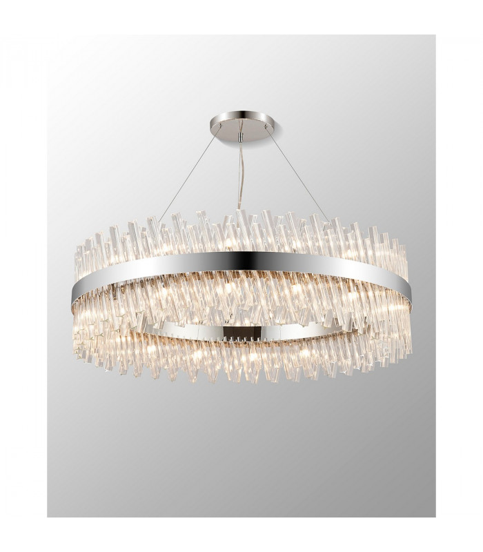 Lysander 32 Light G9 Ceiling Pendant Round Polished Nickel Clear Item Weight: 29.51kg-3